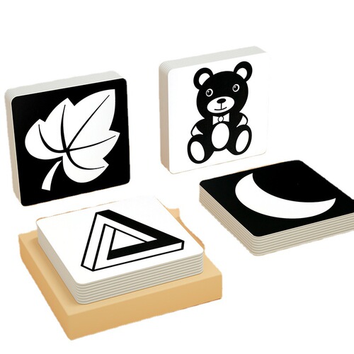 Black and White Cards Baby Early Education Cards Newborn Visual Stimulation Cards 0-3 Month Baby Tracking Colorful Flash Cards 6 Toys