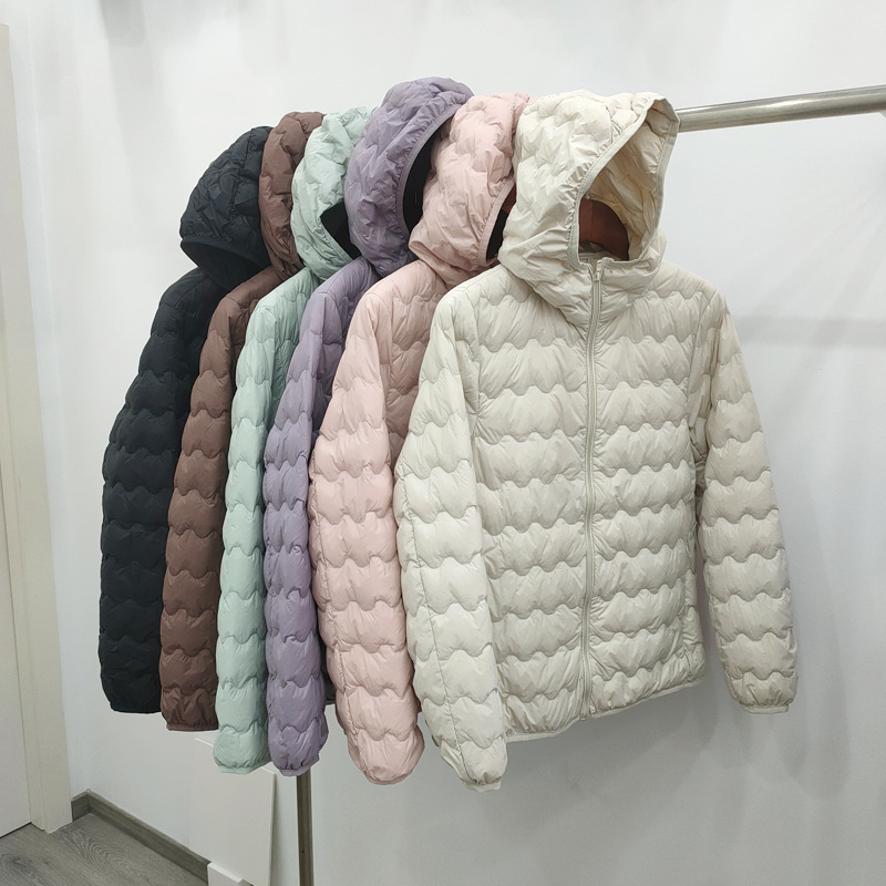 Hooded Lightweight down Jacket for Women, Short Style, New Fashion Hot Style, Versatile Slimming White Duck down Large Size Thin Jacket Trendy
