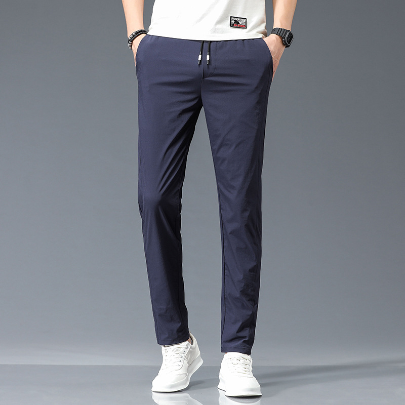 Stretch Lightweight Men's Quick-drying Pants Trendy Brand Soft Straight Breathable Casual Pants Men's 2023 New Ice Cool Sports Pants