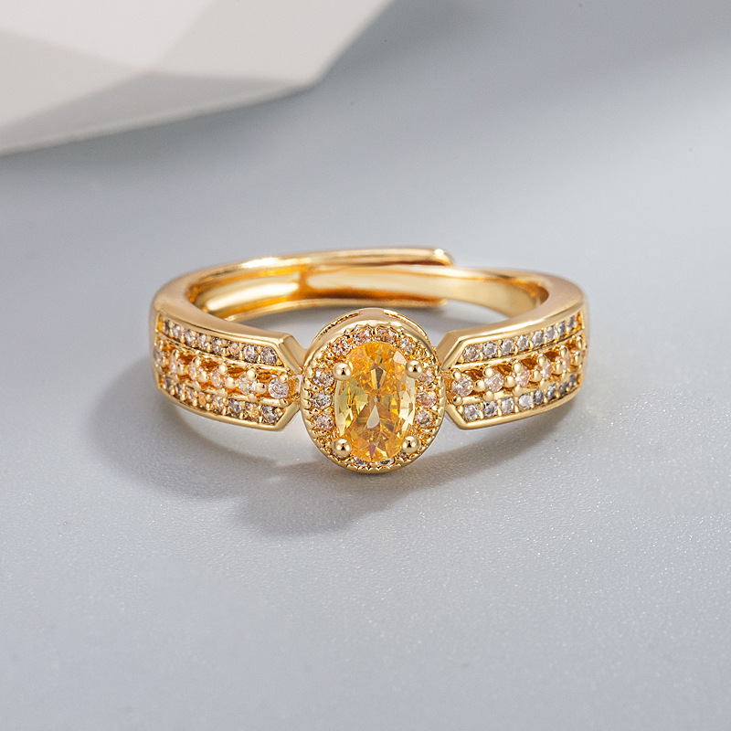 French Style Champagne Gold Ring For Women Elegant Open Finger Ring_voghion.com