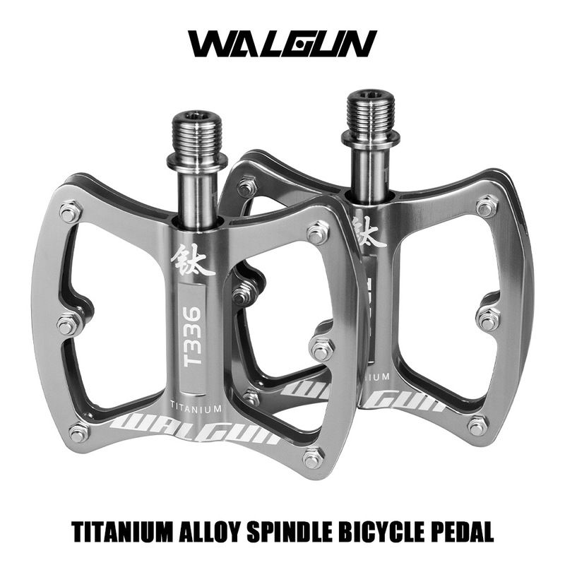 Walgun Ultra-Light Titanium Alloy Pedal Road Mountain Bike Three-Pelin Bicycle Titanium Shaft Pedal Flat Pedal