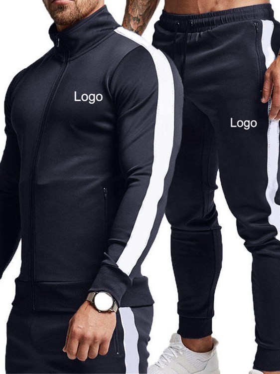 Trajes casuales transfronterizos nuevos hombres deportivos comercio exterior chaqueta de moda con cremallera trajes deportivos pantalones de manga larga 6643