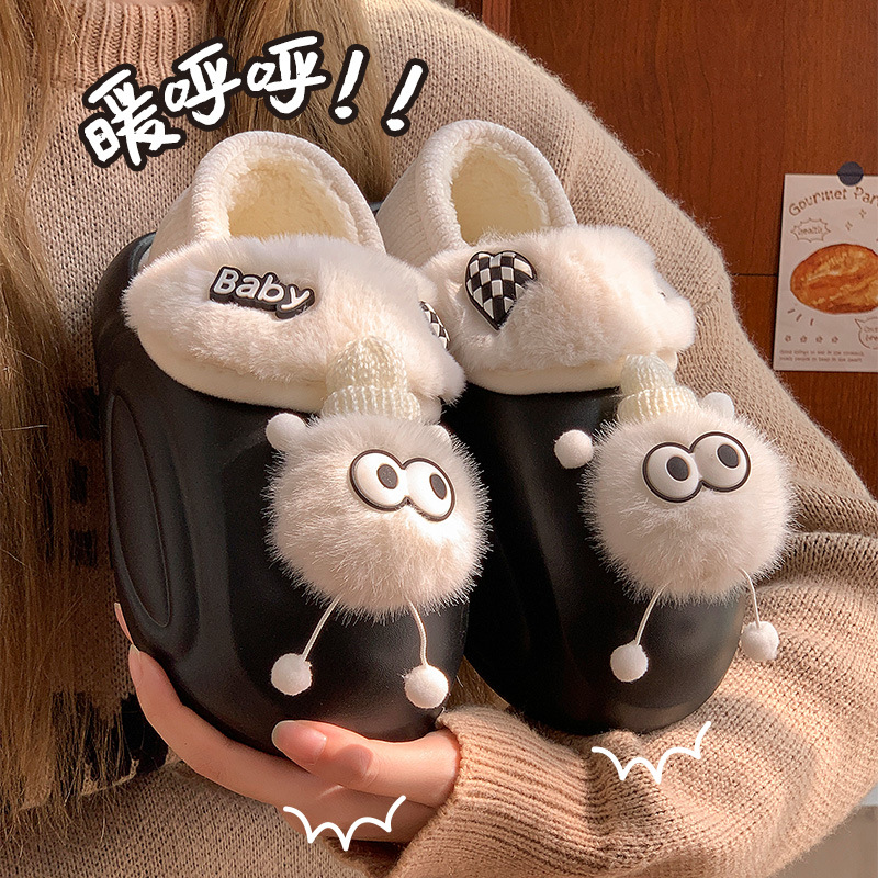 Zapatillas de algodón de alta calidad de invierno silencioso para hombres 2024 nuevo tipo de lana doméstica desmontable de algodón para mujeres de invierno