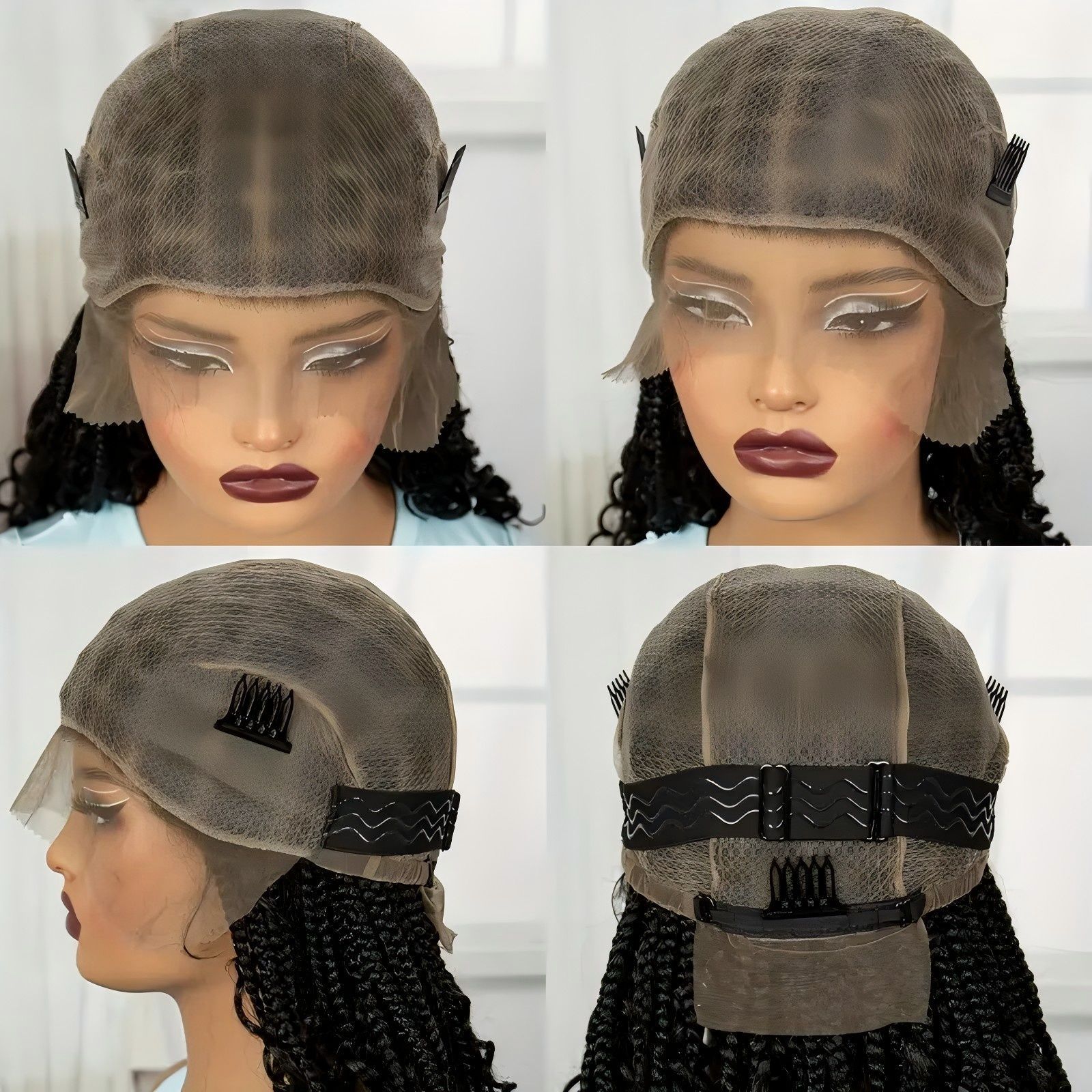 Europa y los Estados Unidos transfronterizos pequeños cabello rizado africano cabello rizado de seda de alta temperatura cabello rizado corto cabello rizado de encaje completo cabello rizado