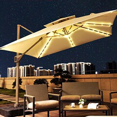 太陽エネルギー両用キャンプ日除け棚太めカフェ屋外庭園日除け傘露店商用日傘
