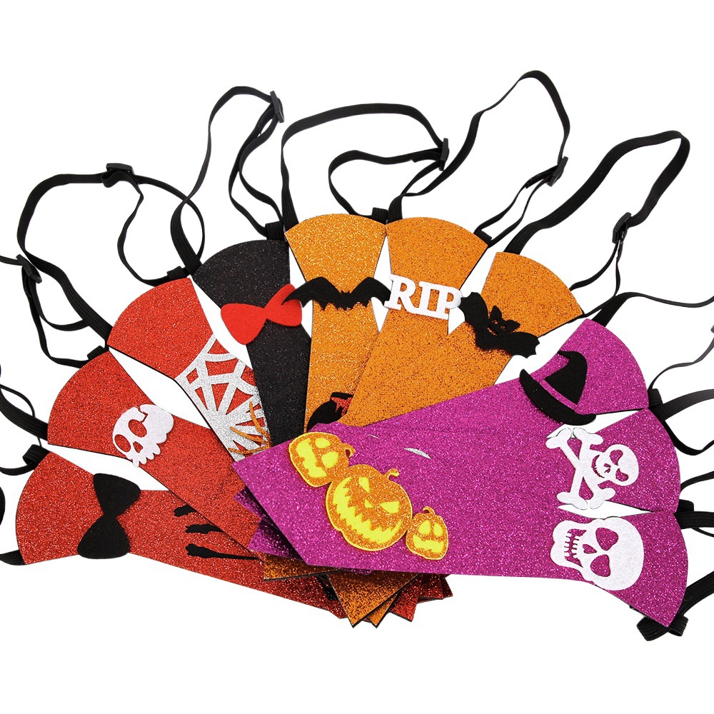 Pajarita de Halloween para niños, fiesta de disfraces para adultos, corbata sin nudos, decoración de fiesta, corbata de calavera de calabaza