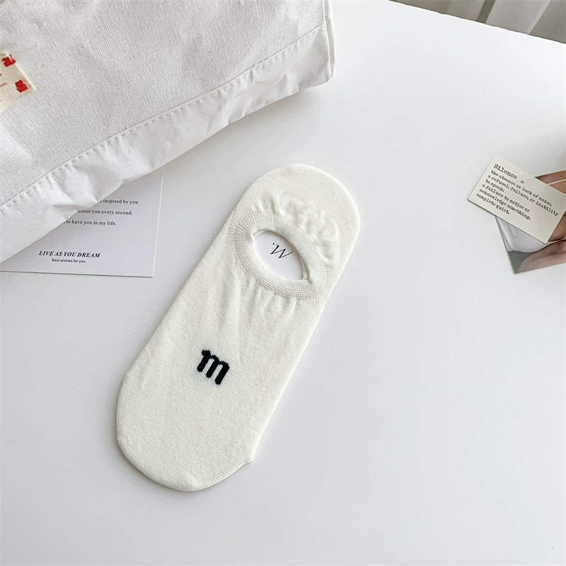 Summer socks, invisible gaiters, letter M