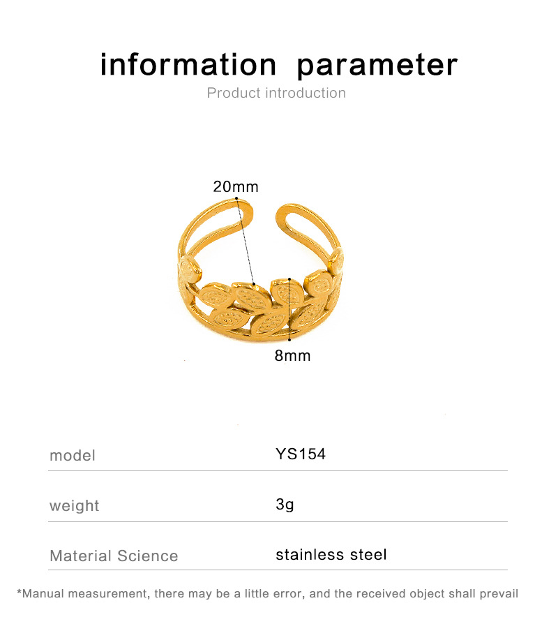 Simple Style Heart Shape Snake Stainless Steel Plating Open Ring 1 Piece