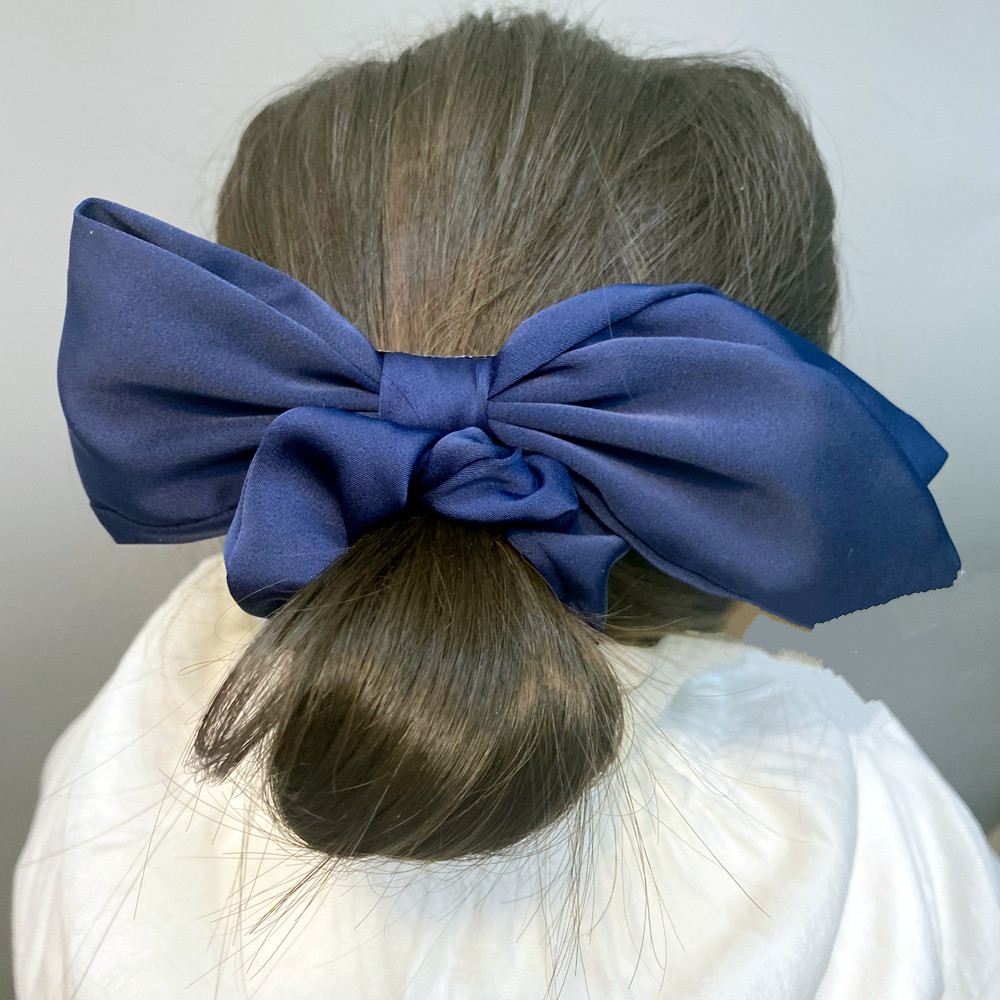 Fashion Pleated Solid Color Bow Hair Scrunchies display picture 11