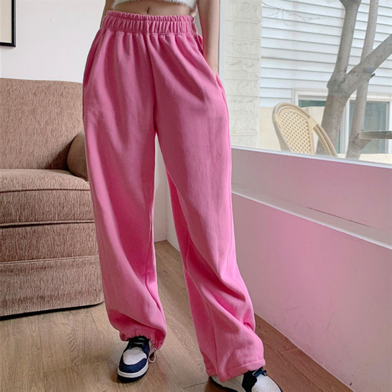 2025 primavera y otoño nuevo estilo versión coreana de los pantalones casuales delgados de todo fósforo sueltos y rectos, pantalones deportivos de dos desgaste, moda femenina image 3