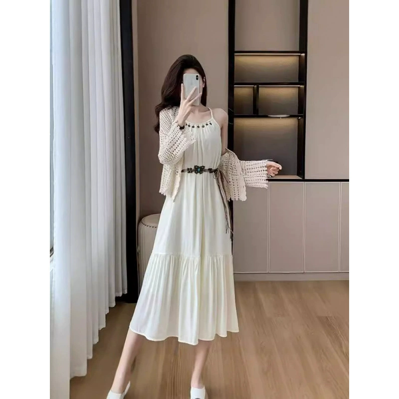 Богемное платье-подтяжка из двух частей Женское лето новое французское платье Super Xiansen Sea Holiday