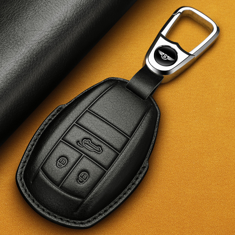 Suitable for Bentley Key Case 2023 Tian Yue Fei Chi Continental High-end Leather Car Key Case Cowhide Protective Case