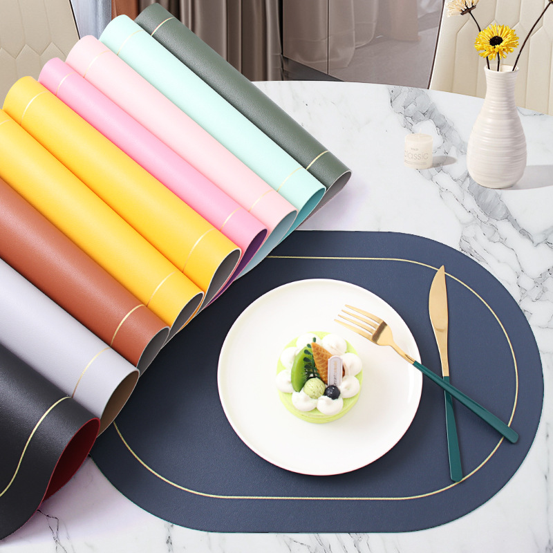 工厂皮革西餐垫高档酒店餐厅家庭用餐垫桌垫防水防油隔热垫轻奢风
