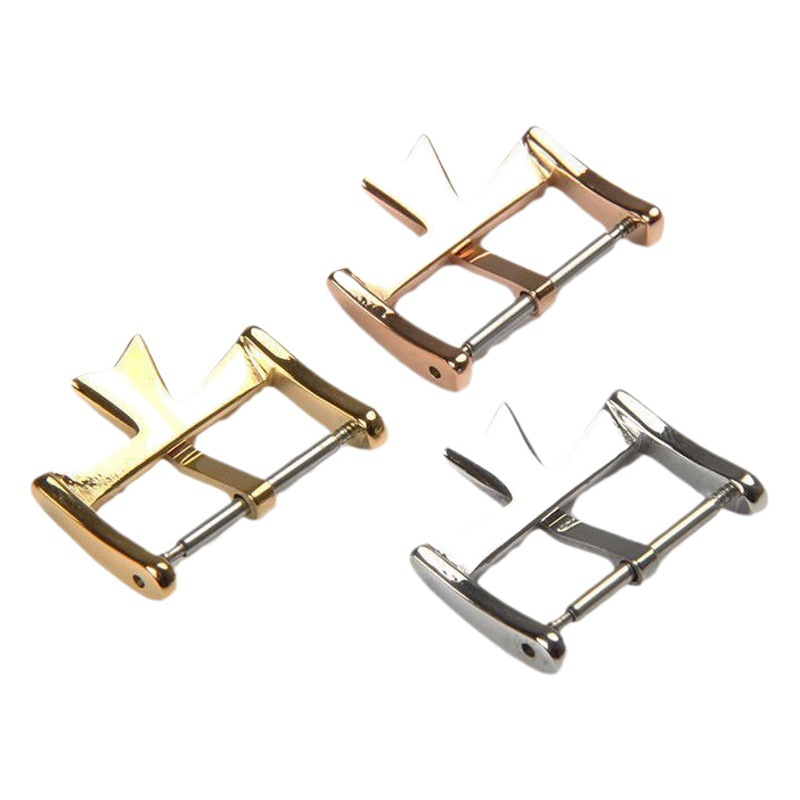 Jiang Shidan clasp VC fine steel pin buckle watch accessories butterfly buckle stainless steel clasp belt buckle men and women 14-20