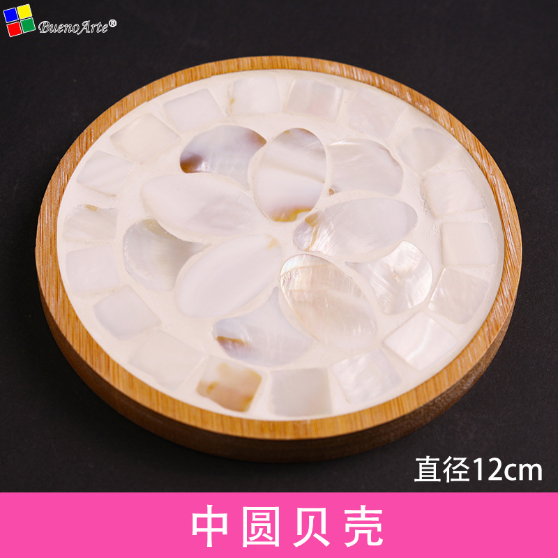 DIY Shell mosaico posavasos paquete de material de los niños creativos hechos a mano regalos prácticos caseros comunidad actividades de calentamiento