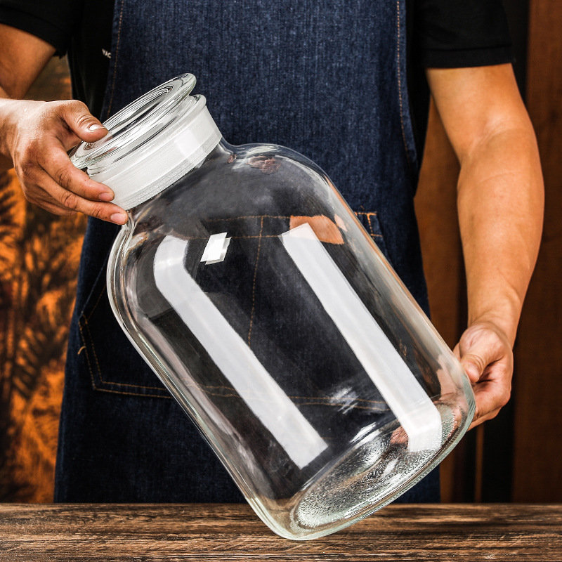 Chinese Herbal Medicine Thickened Frosted Sealed Jar Glass Bottle Tea Storage Jar Tangerine Peel Storage Jar Glass Container Cross-Border