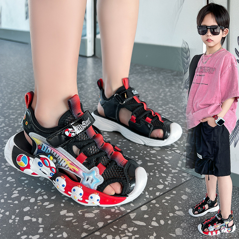 Niñas sandalias de verano 2026 nuevos niños pequeños y medianos dibujos animados zapatos infantis de suela suave zapatos de playa casuales para niños zapatos individuales image 4