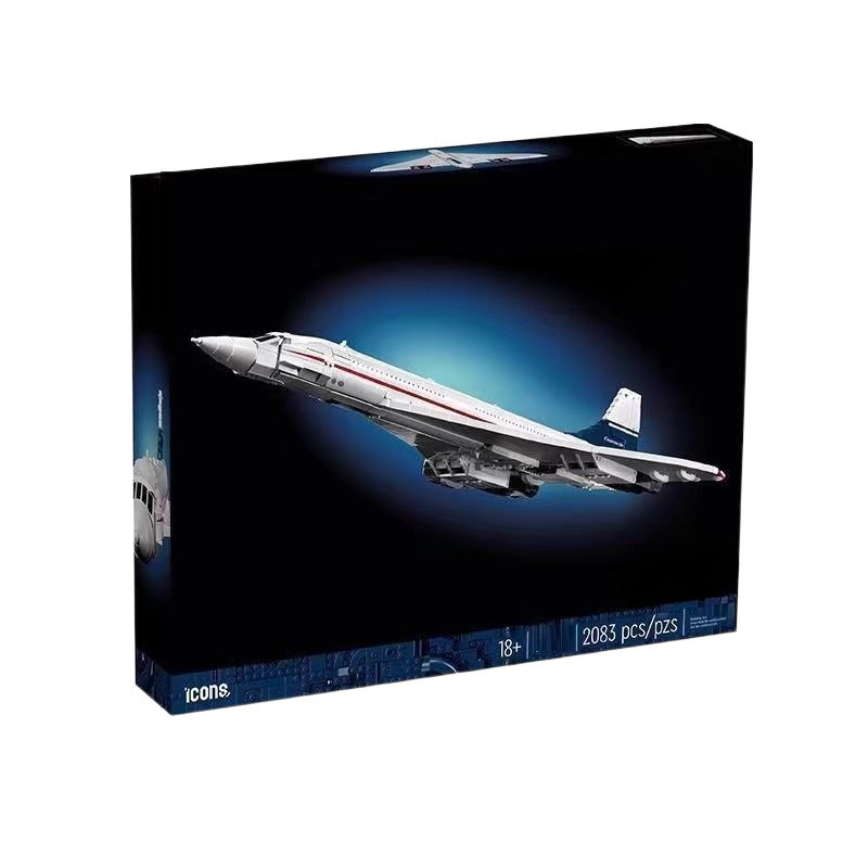 Compatible with Lego Concorde Aircraft Assembled Building Blocks Jumbo Airliner Model Educational Boys Toys Wholesale