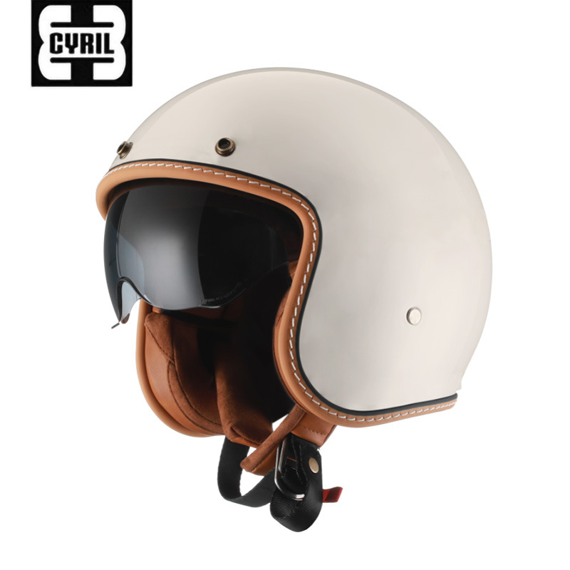 CYRIL casco retro Siro mujer tres cuartos hombre crucero americano verano motocicleta motocicleta medio casco 206