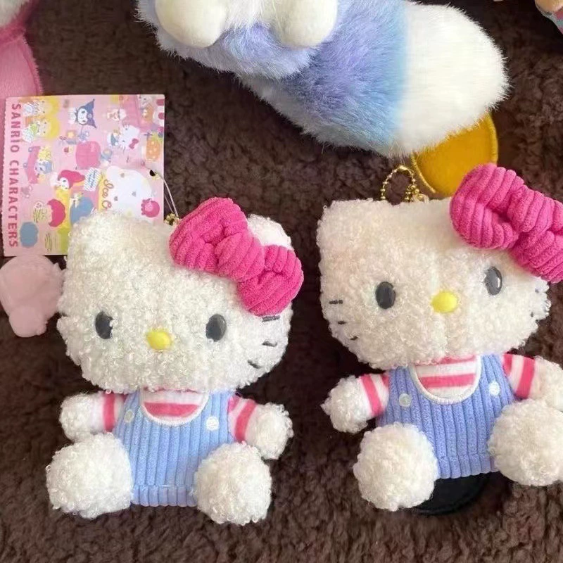 Плюшевый брелок Hello Kitty 10 см, милый ретро-кукольный подвес для сумки, мягкая игрушка