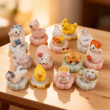 网红同款景德镇陶瓷旋转小摆件卡通动物高颜值陶瓷底工位解压玩具