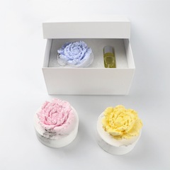 Car-mounted flame-free essential oil aroma decor, indoor deodorizing peony flower—car-friendly gypsum flower with essential oil diffuser and fragrance-spreading design