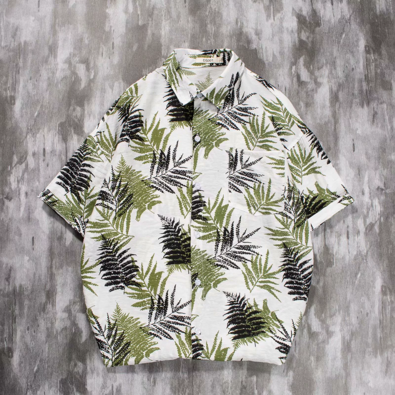 INS Super Fire Shirt Мужчинам Летняя рубашка Гавайи Bali Резорт Средний рукав на Хайнаньский остров, пляжный стиль