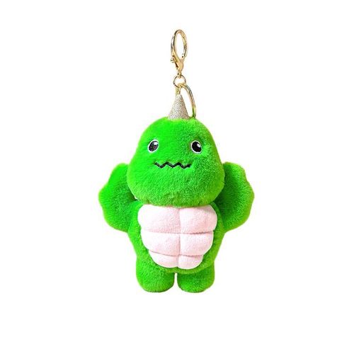 Muscle Dinosaur Plush Pendant Cartoon Little Monster Keychain Decoration Doll Doll Toy Car Keychain Wholesale