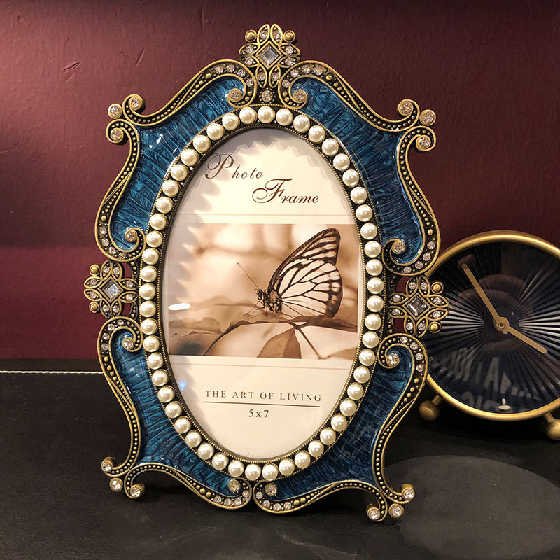 Photo Frame Photo Washing European Luxury 6 Inch 7 Inch 10 Inch Oval Pearl Photo Frame 7 Inch Creative Photo Frame Table