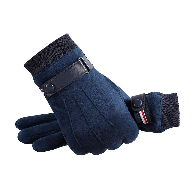 Men's Winter Riding Gloves - Touchscreen Compatible, Windproof & Fleece Lined With Suede Finish For Cycling & Outdoor Activities_voghion.com