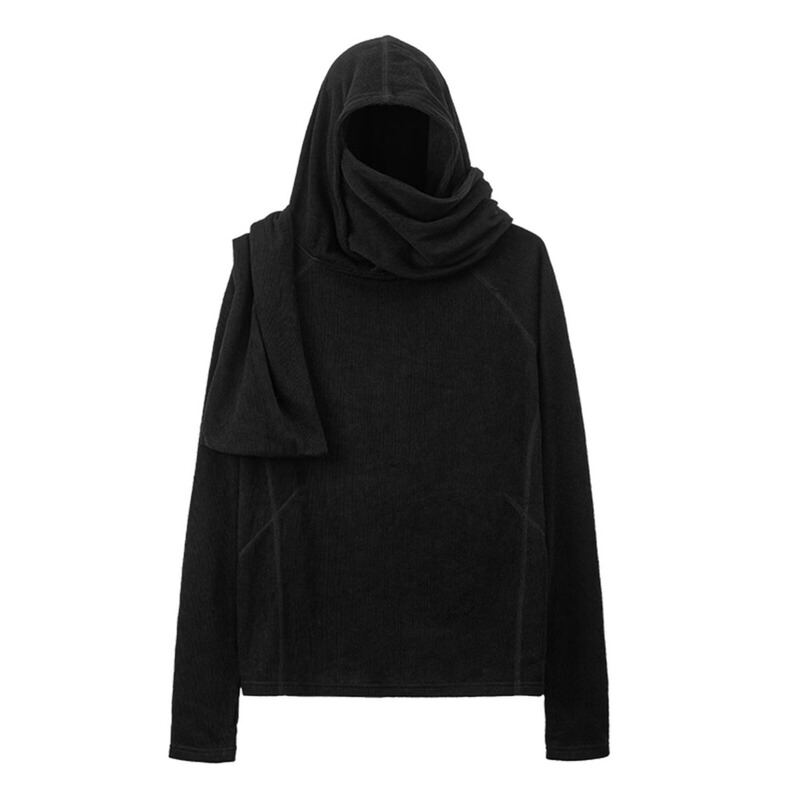 Design-Inspired Niche Scarf Collar Hooded Base Shirt Yohji Yamamoto Original Pullover Sweatshirt Unisex Long-Sleeve Top