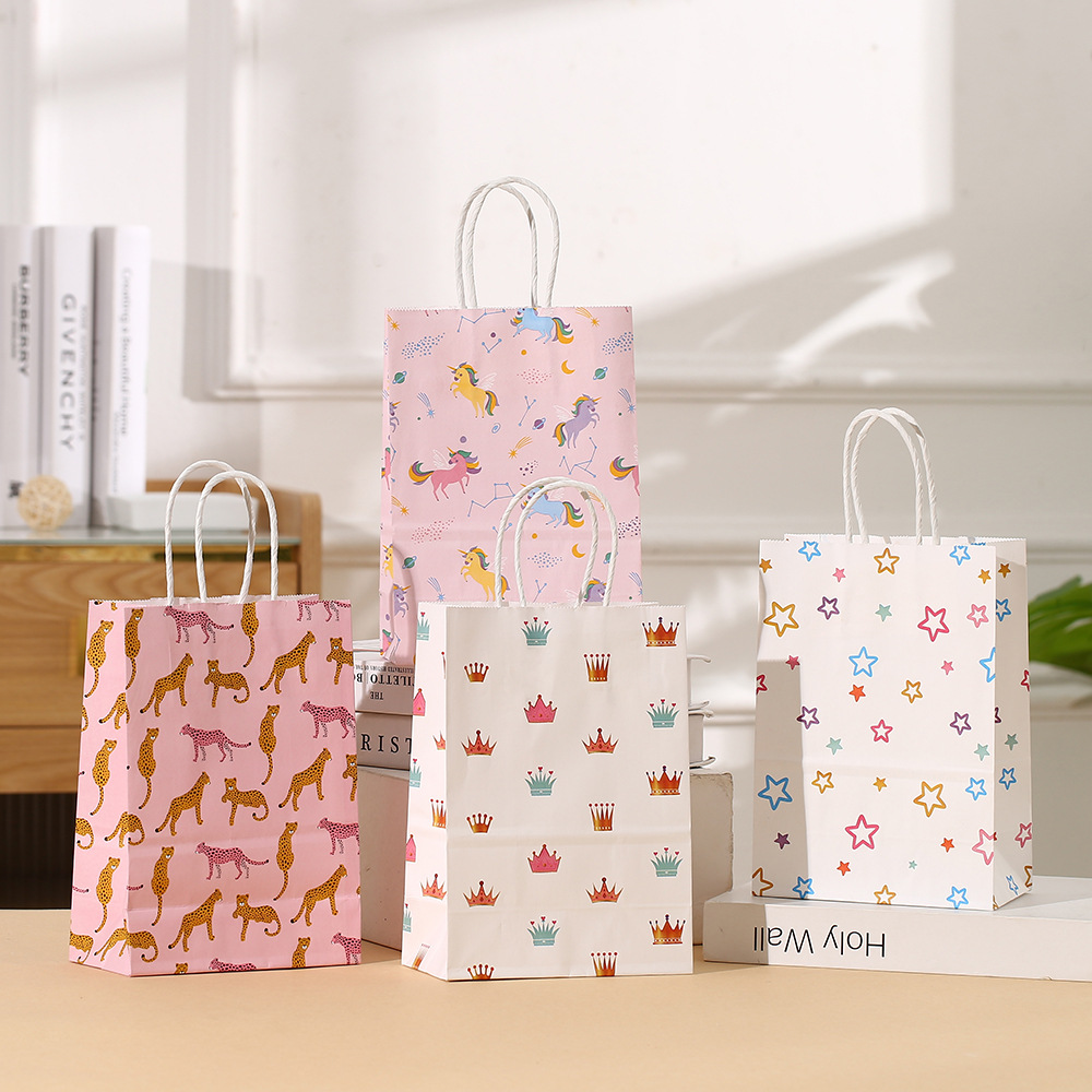 亚马逊牛皮纸袋 活动包装袋伴手礼袋礼物手提袋卡通纸袋