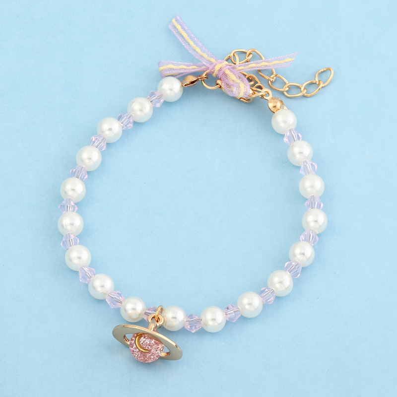 Wholesale Jewelry Planet Pendant Pearl Children's Bracelet Nihaojewelry display picture 1