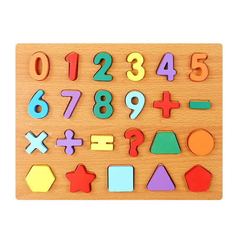 Rompecabezas de números para niños, bloques de construcción, educación temprana para niños, rompecabezas de formas de letras, desarrollo intelectual, juguetes educativos a juego de madera