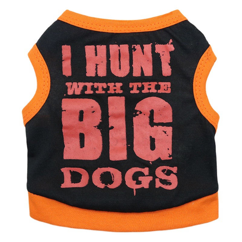 Suministros para mascotas ropa para perros de algodón negro impreso GRANDE chaleco mascota Teddy ropa primavera y verano Nuevo