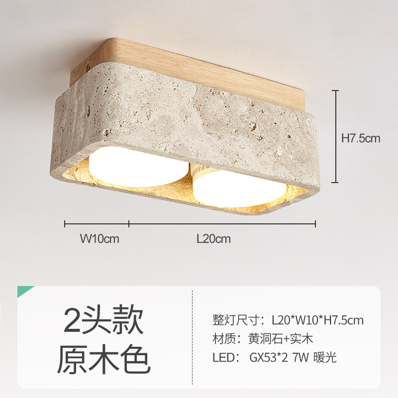 Estilo de seda cueva amarilla lámpara de techo de piedra Arte Creativo nórdico lámpara de techo pasillo japonés entrada B & B balcón