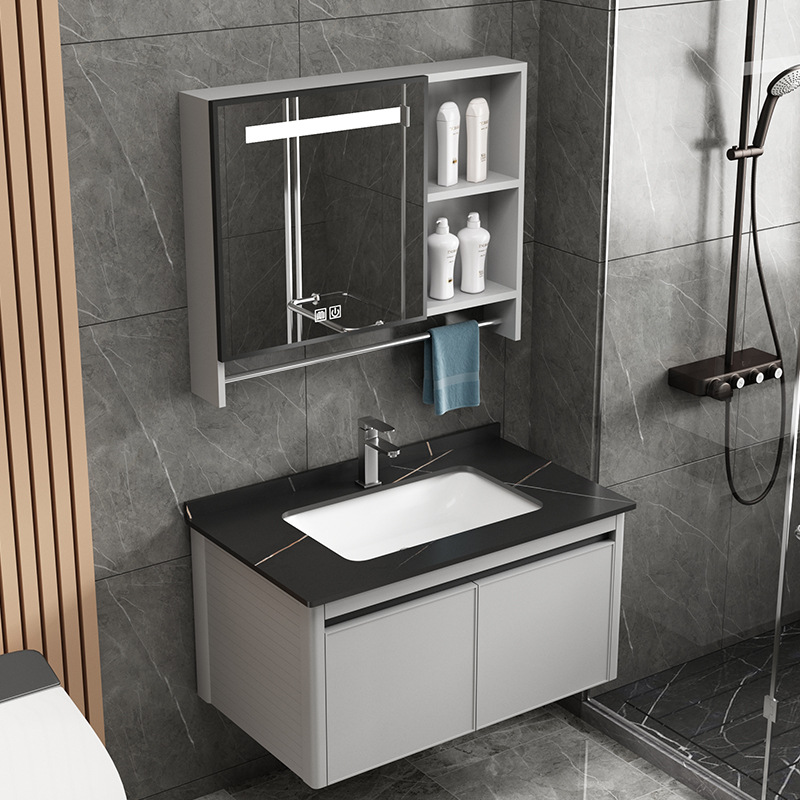 Panal de aluminio gabinete de baño integrado lavabo cuarto de baño lavabo de aleación de aluminio espacio de baño mesa de lavado