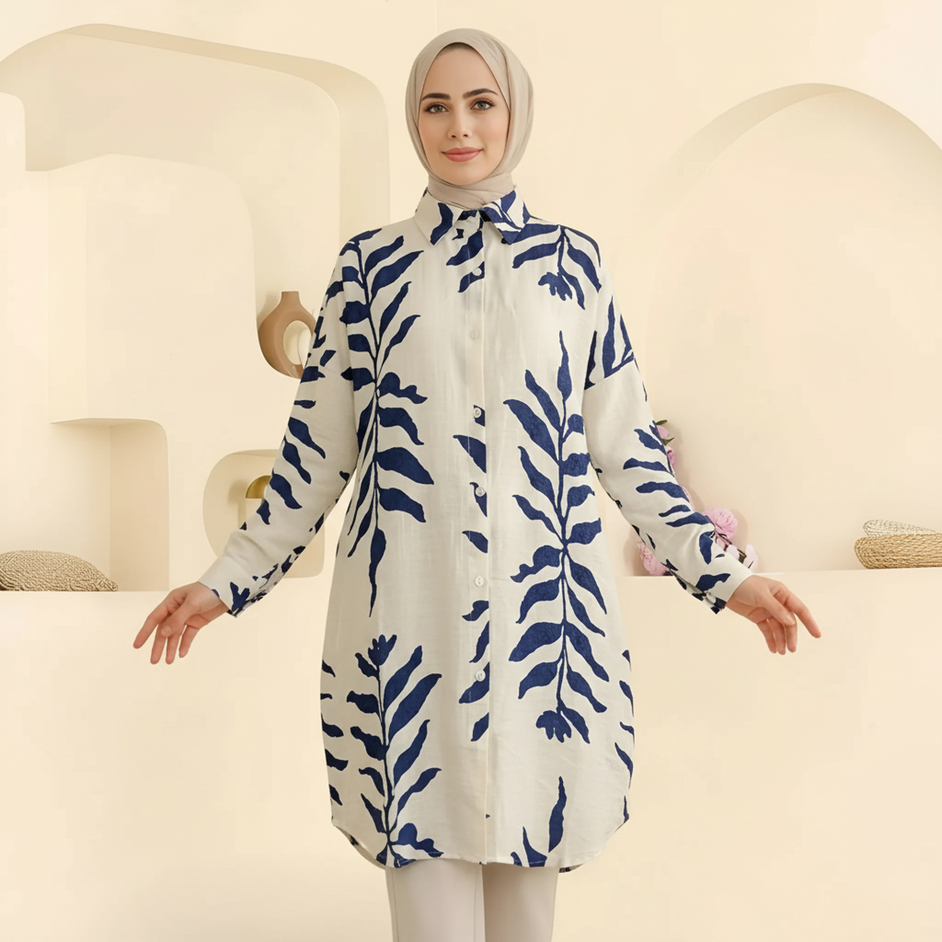 Women's Multicolor Printed Shirt Casual Plus Size Spring Summer_voghion.com