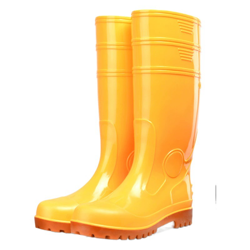 Высокие нескользящие водонепроницаемые сапоги с металлическим подноском, защитные рабочие сапоги, мужские резиновые сапоги для стройплощадки, обувь для работы на воде, износостойкая защита