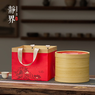 Box border tea round paper can half a Jin one Jin old white tea white silver needle Pu'er loose tea in stock empty tea packaging
