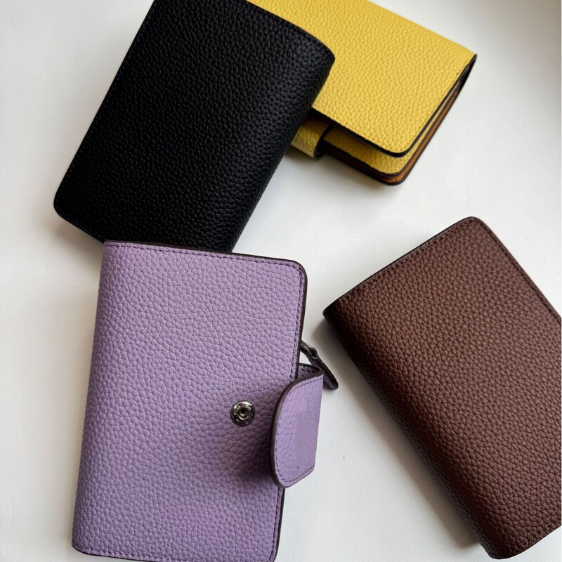 Women's short wallet, cardholder, bifold wallet, medium-length wallet, coin purse, cowhide snap-closure clutch, document holder, in stock Women's short wallet, cardholder, bifold wallet, medium-length wallet, coin purse, cowhide snap-closure clutch, document holder, in stock