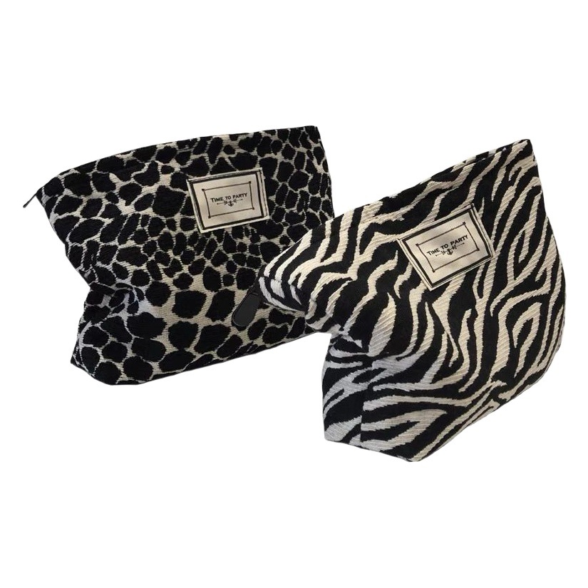 Korean Fashion Leopard Zebra Print Cosmetic Bag Wash Bag Women's Handbag Handbag Handbag Convenient Large Capacity Storage Bag