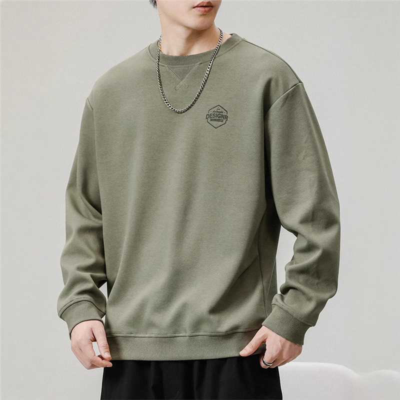 Spring and Autumn Men's Clothing Autumn Trendy Brand Round Neck Sweatshirt Men's Autumn Long Sleeve T-Shirt Tops Men's 2025 New Style