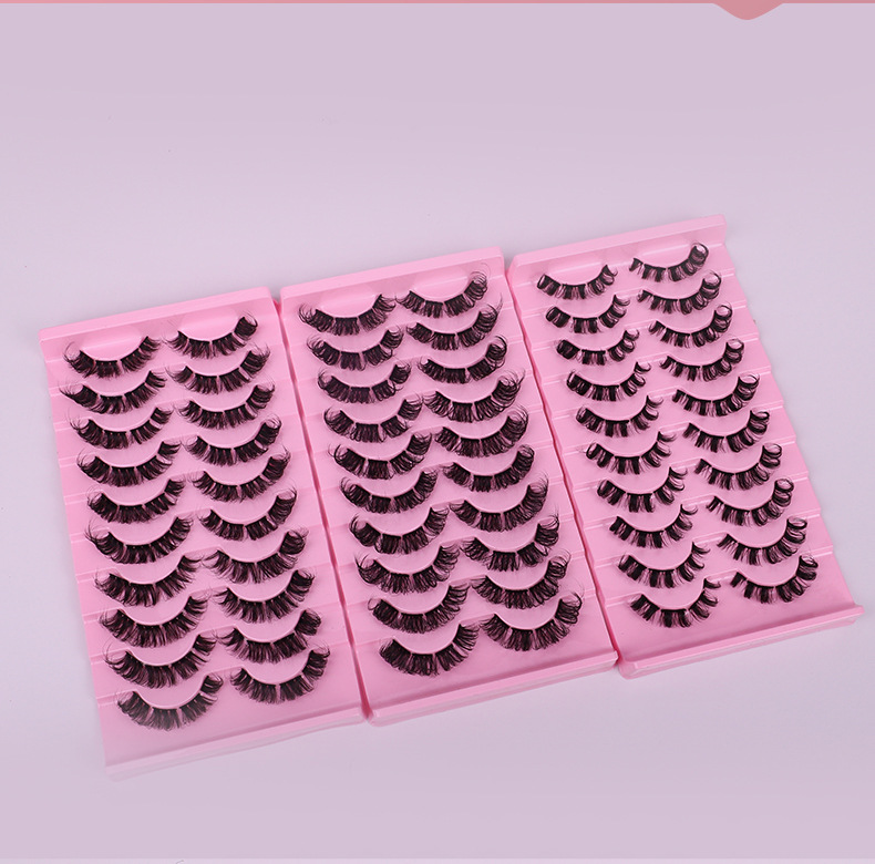New in-stock DD large-curved Russian curly segmented false eyelashes 10 pairs, single cluster DIY European and American thick eyelashes undefined