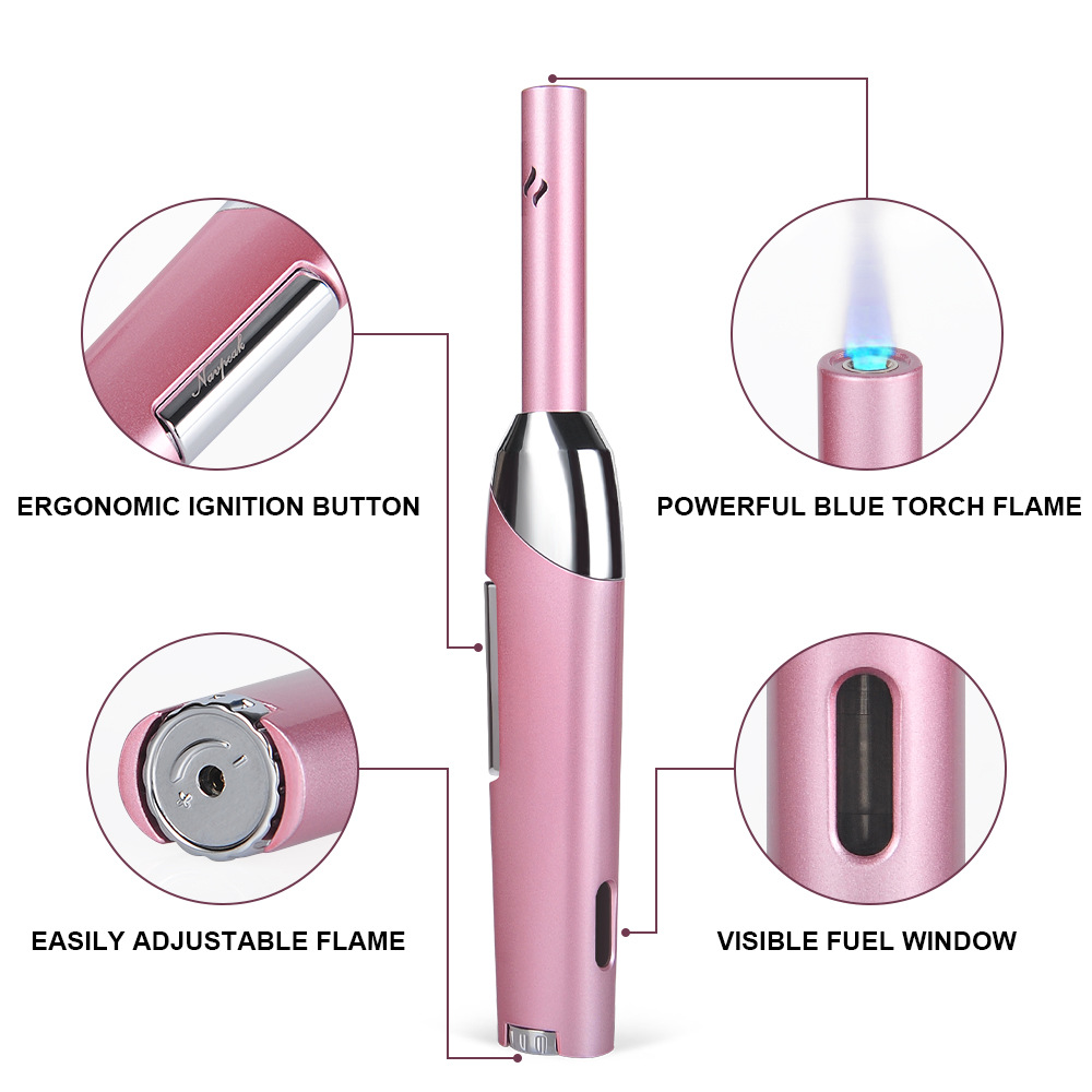 Navpeak蜡烛打火机出口品质烟具可视窗直火焰厨房雪茄点火枪