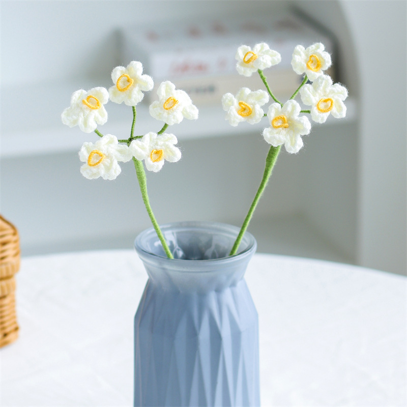クロスボーダーの手編みの完成品の小さい花束は花の毛糸のメリヤスの花束を模倣します。|undefined