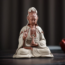 中式禅意佛像摆件陶瓷观音菩萨工艺品客厅家用供奉观世音摆设