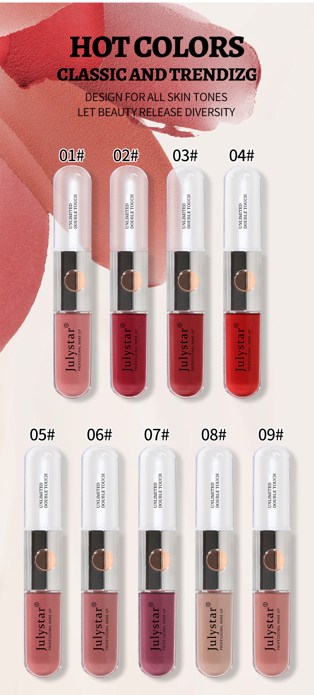 Julystar Beauty's double-head mirror lip gloss is easy to apply and does not fade or stick to a cup of water undefined