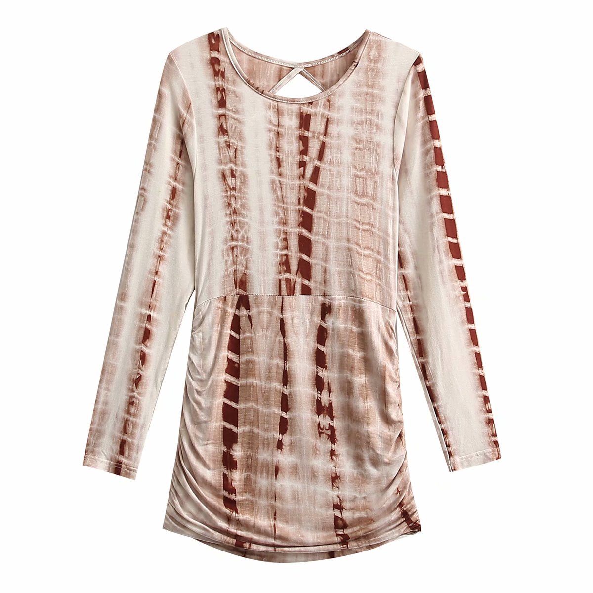 autumn stretch backless tie-dye dress nihaostyles wholesale clothing NSAM83430