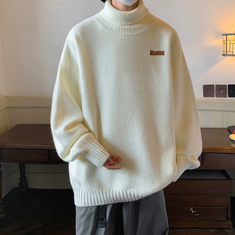 Высокое качество! Осенне-зимний свитер-водолазка, мужской утолщенный свитер с лацканами на флисовой подкладке, мужской свитер FL354-P45